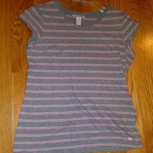 Aeropostle gray & pink striped tee